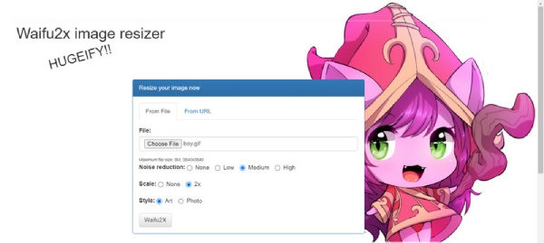 GIF-oppskalering Waifu2x