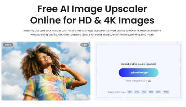 Phục hồi ảnh cũ Fotor