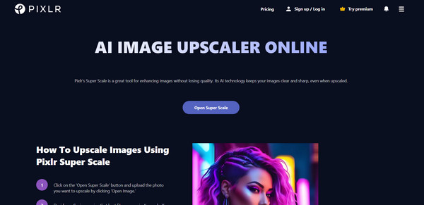 Ingranditore fotografico Pixlr in super scala