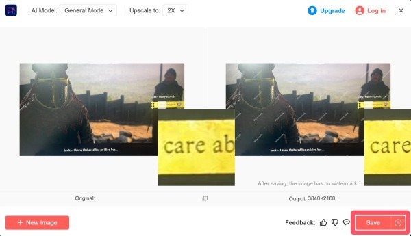 Spremi sliku AnyRec AI Image Upscaler