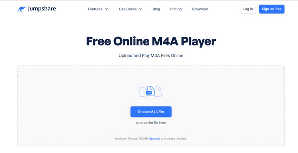 נגן M4A מקוון של Jumpshare