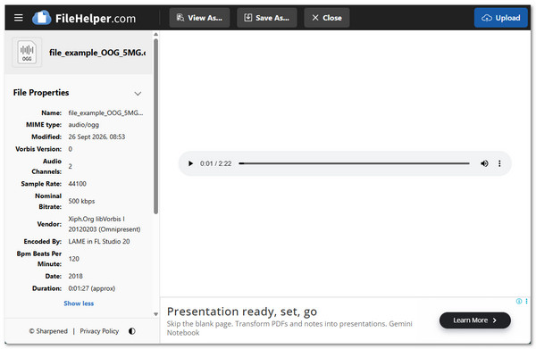 FileHelper OGG Player