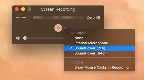 Select Soundflower Recording