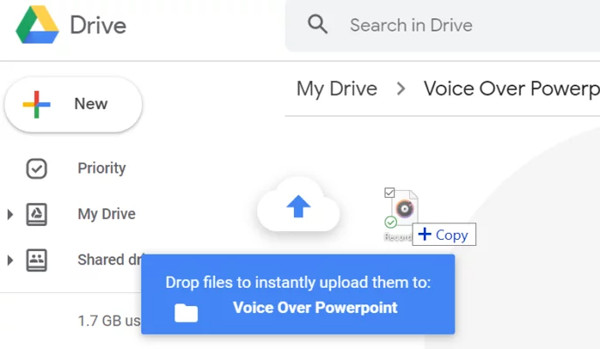 Add Audio File to Google Drive