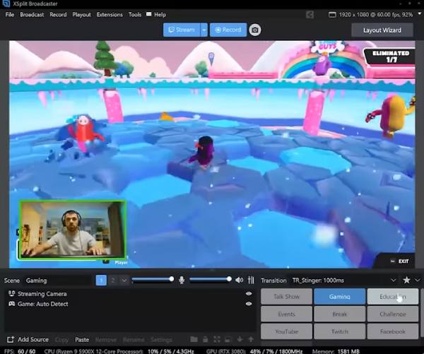 Captura de audio del juego Xsplit