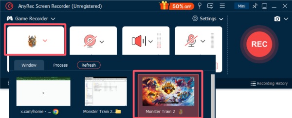 Seleccionar juego Anyrec