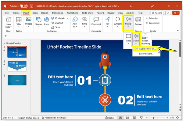Tambah Audio Sedia Ada ke Powerpoint