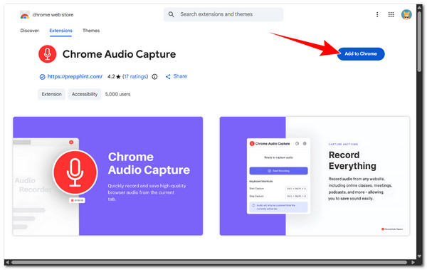 Installationsudvidelse for Chrome Audio Capture