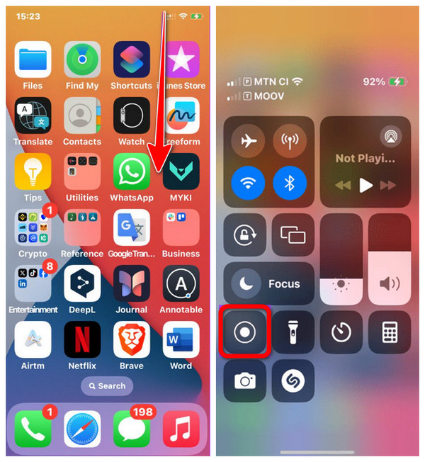 Snimanje Discorda na iPhoneu