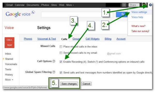 Google Voice पर आने वाली कॉल रिकॉर्ड करें
