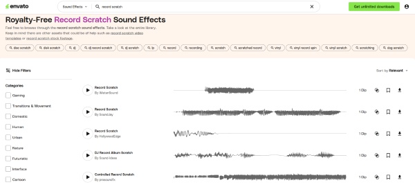  Звуковой эффект скретчинга на виниловой пластинке (Envato)