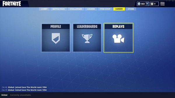 Pristupite Fortnite Replays