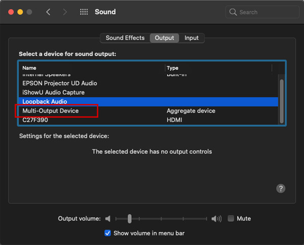 Preferencias de sonido Grabación de audio interna