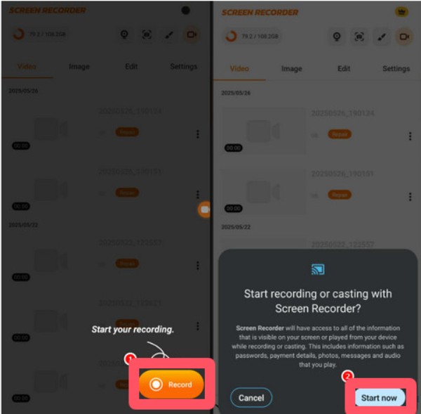 AnyRec 屏幕录像机录制 Peacock Android
