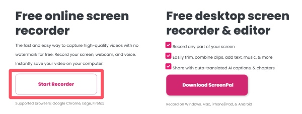 Mulakan Perakam Screenpal