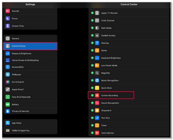 Add Screen Recording to Control Center