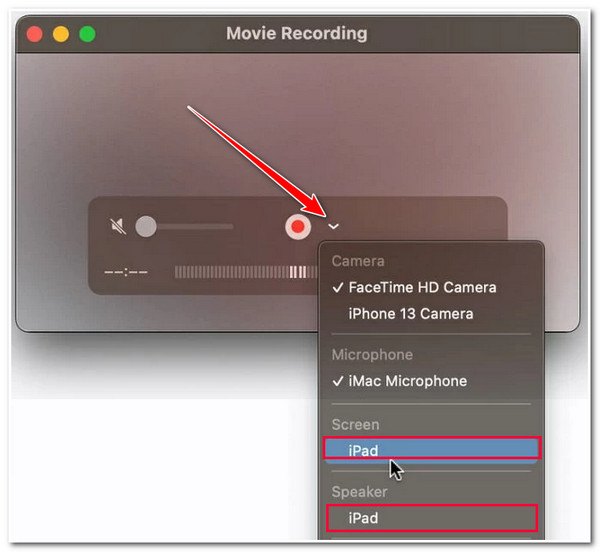 Select iPad on Screen