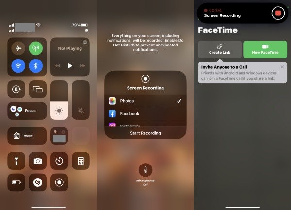 Nahrajte FaceTime hovor iPhone