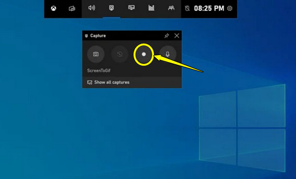 Optagelse af skærmbillede i Game Bar på Dell