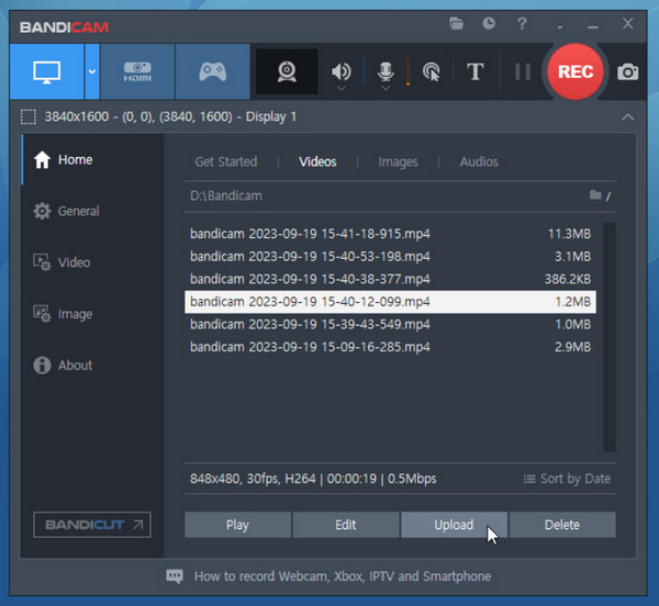 Bandicam gratis videooptagelsessoftware