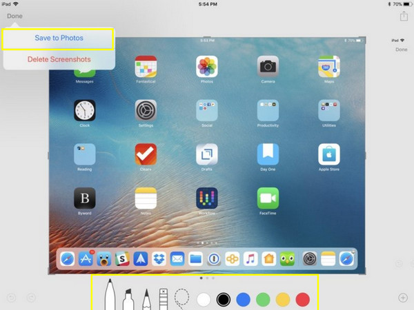 Edit Tangkapan Skrin pada iPad