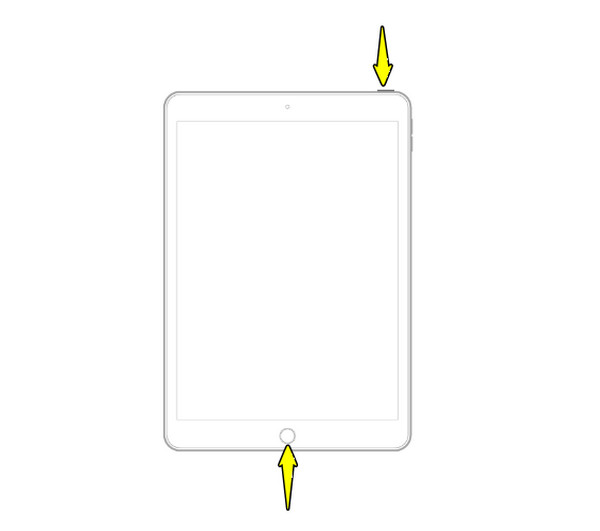 Tangkapan Skrin pada iPad Dengan Butang Laman Utama