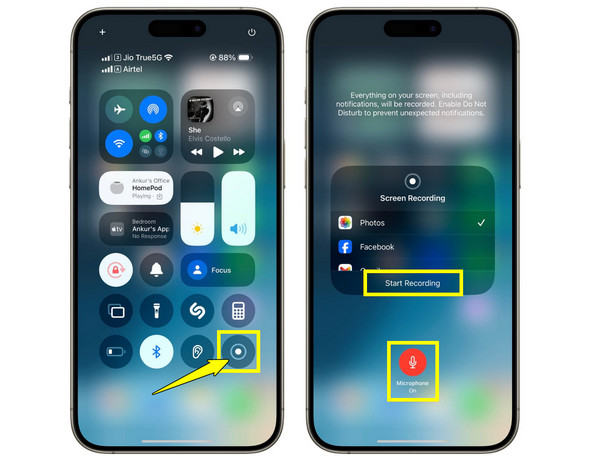 Wbudowany ekran iPhone'a Nagrywanie Snapchat