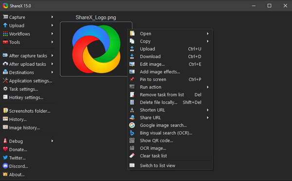 Desktop ShareX Chrome-extensie