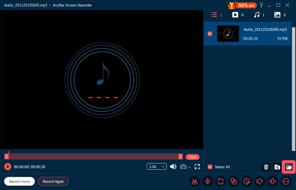 Aufnahme speichern Anyrec