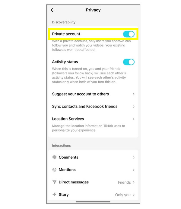 Set Your Account to Private