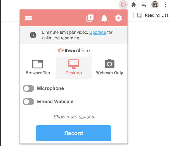 Gravador Webm do Screencastify