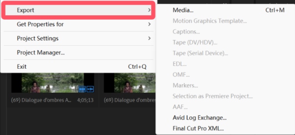 Export videa Adobe