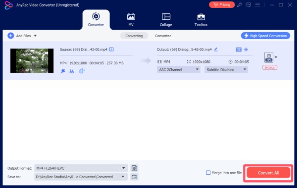 Uložit výstup AnyRec