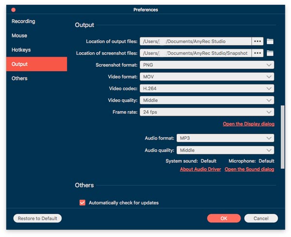 Audio Settings Mac