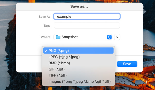 Bildschirmfoto auf mac speichern