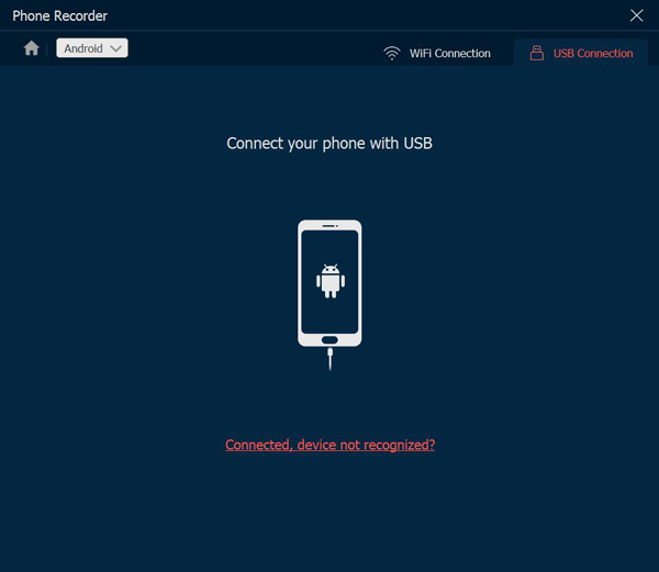 חיבור USB של אנדרואיד
