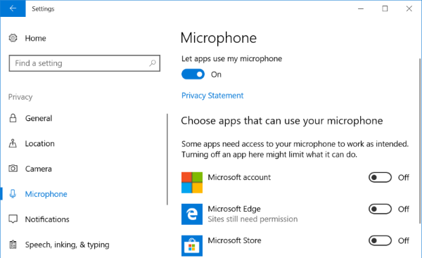 Bật Microphone Acccess Windows 10