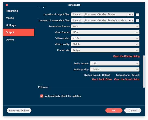 Ajuste as configurações de áudio