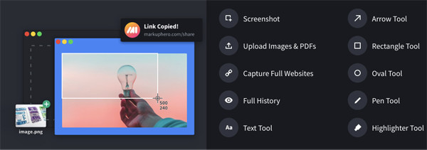 Markup Hero צילומי מסך תוסף Chromebook