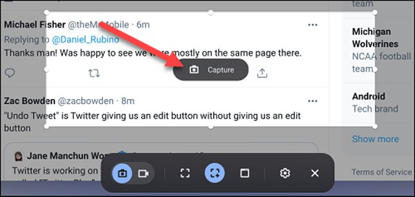 שלושה מצבים לצילום מסך ב-Chromebook