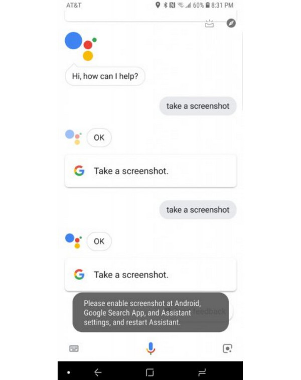 Utilisez à nouveau l'Assistant Google pour prendre des captures d'écran.