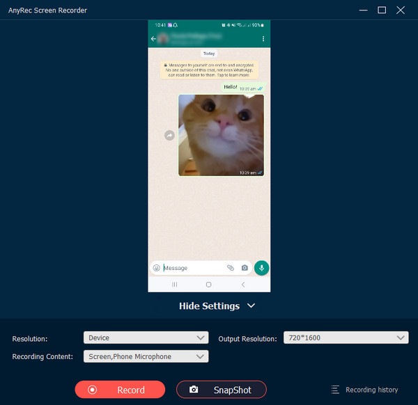 スクリーンショット WhatsApp AnyRec