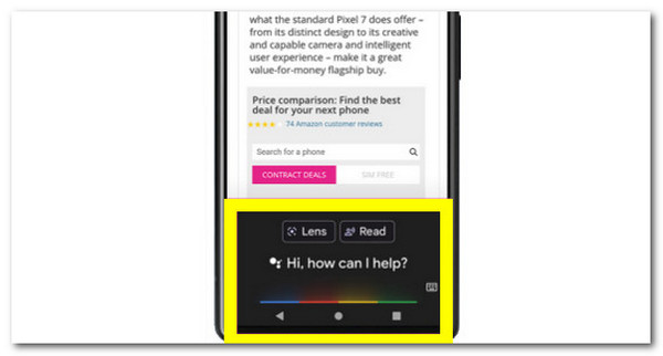 Zrzut ekranu Pixela Asystenta Google