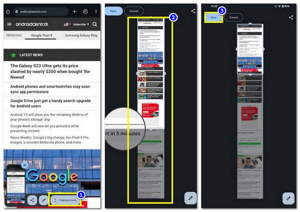 Zrzut ekranu Przewijanie pikseli Zrzut ekranu