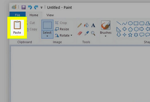 اختصار لصق لقطة الشاشة