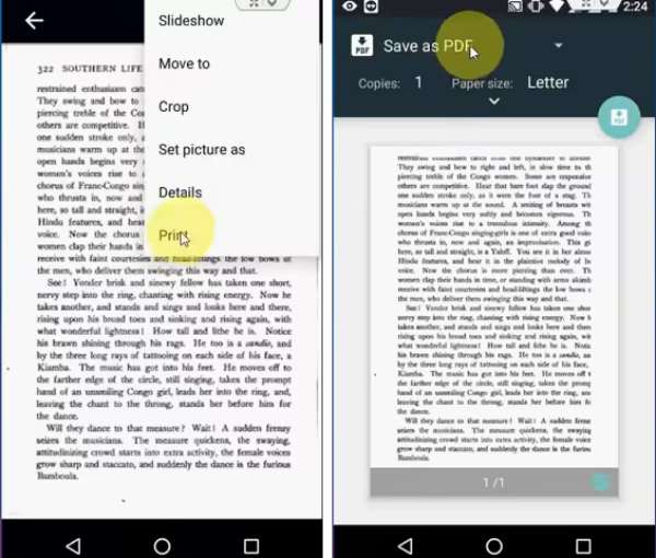 Captură de ecran în PDF pentru Android