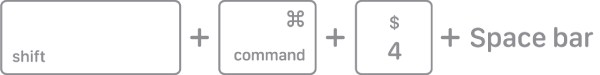 Shift + Command + 4 + スペースバー