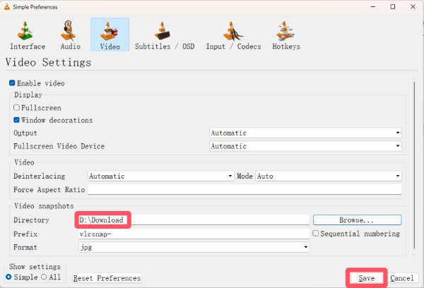 Save Directory