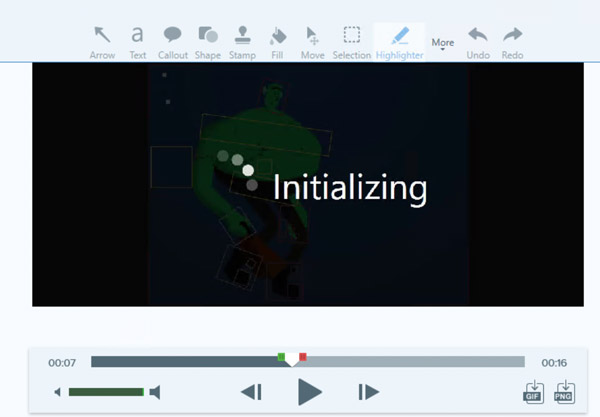 Écran d'initialisation de Snagit