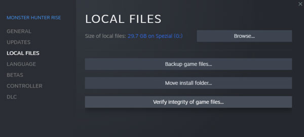 Reparer lokale filer på Steam